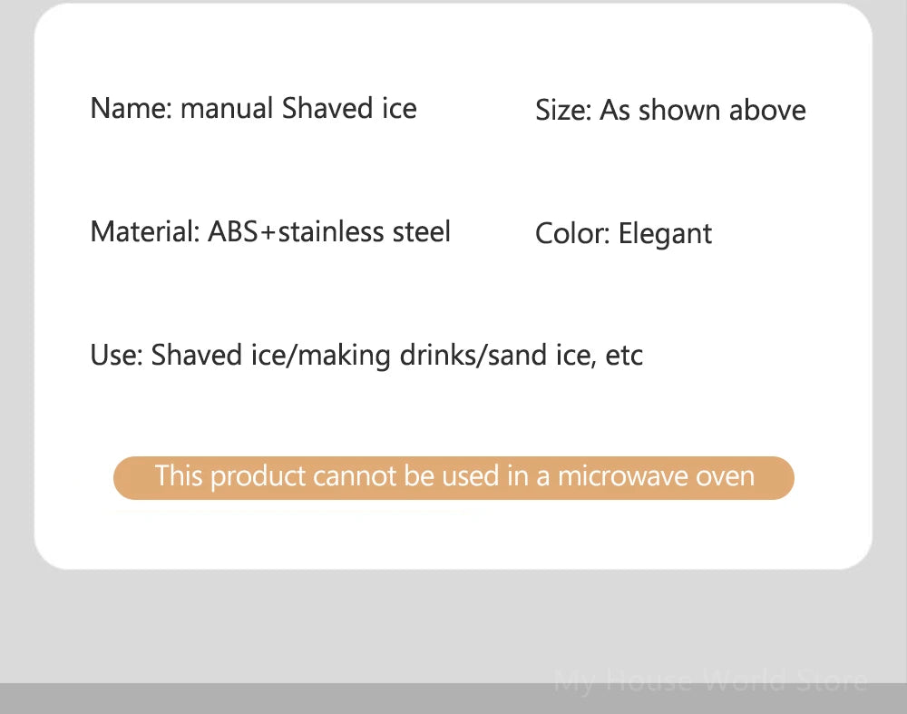 Shaved Ice Machine Manual