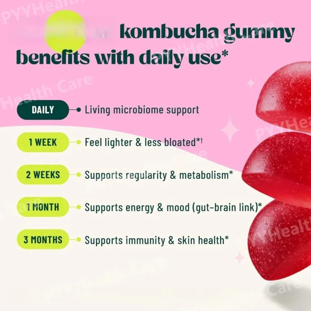 Kombucha Probiotic Gummies Vegan Berry Flavor